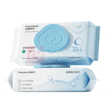 全棉时代 PURCOTTON 纯水湿巾 PPC24700003 178mmx150mm 80片/包 6包/组