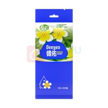 德佑 DEEYEO 杀菌卫生湿巾 10020771R10 200*150mm 10片/包 10包/组 单片独立包装