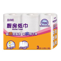 五月花 MAY FLOWER 厨房纸巾 A1A0525 三层 120抽/包 3卷/提 16提/箱 仅供华东华北华南
