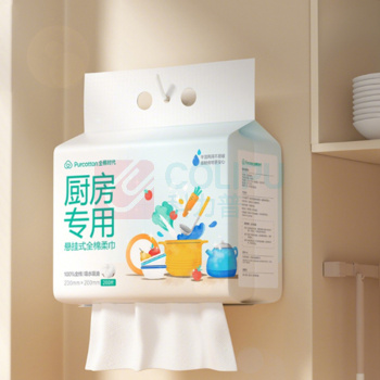 全棉时代 PURCOTTON 悬挂式厨房全棉柔巾 PPQ24700002 200*230mm 200抽/提