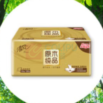 清风 清风抽纸原木纸巾 金装3层130抽*24包 s码
