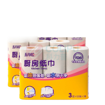 五月花 MAY FLOWER 厨房纸 3层x120张x3卷
