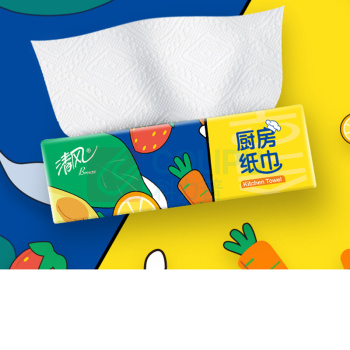 清风 抽取式加厚厨房纸巾 B806K 2层76张*6包  整箱售卖