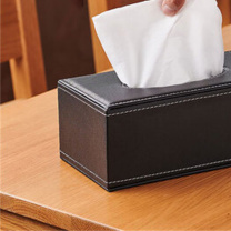 侑家良品 商务皮革纸巾盒 24*12*9.5cm 加长款 (黑色)
