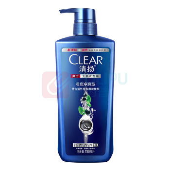 清扬 CLEAR 男士去屑洗发露活炭净爽型蓝瓶 750ml