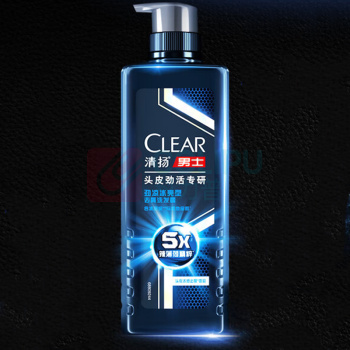 清扬 CLEAR 男士劲能瓶头皮劲活专研劲凉冰爽型去屑洗发水 洗发水380g*2