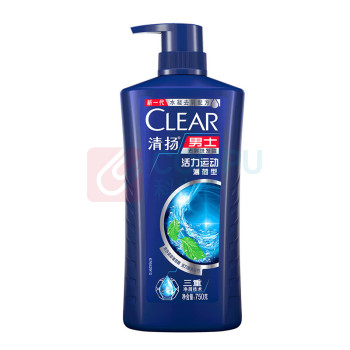 清扬 CLEAR 男士去屑洗发露活力运动型蓝瓶 6902088113136 750g