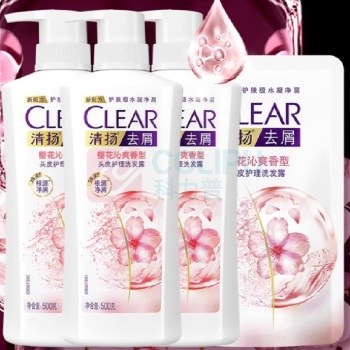 清扬 CLEAR 头皮护理去屑樱花沁爽香型洗发露12X 500g