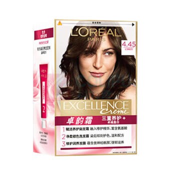 欧莱雅 L'OREAL 卓韵霜赋活养护染发霜 #4.45(红铜棕色) 172g/盒