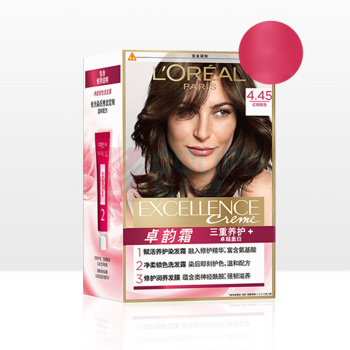 欧莱雅 L'OREAL 卓韵霜赋活养护染发霜 #4.45(红铜棕色) 172g/盒