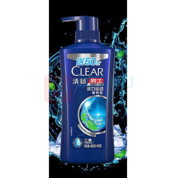 清扬 CLERA 洗发露 450ml*1瓶装  男士去屑 活力运动薄荷型