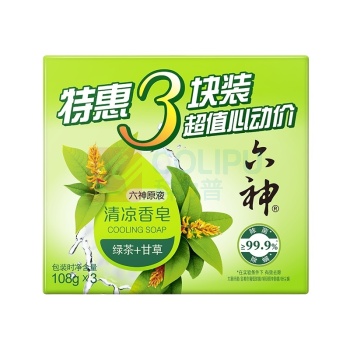 六神 绿茶甘草香皂 108g*3块/组