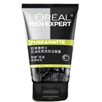 欧莱雅 L'OREAL 洁面膏 男士控油炭爽双效 100ml