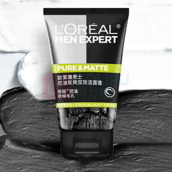 欧莱雅 L'OREAL 洁面膏 控油炭爽双效 100ml