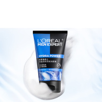 欧莱雅 L'OREAL 男士水能润泽双效洁面膏100ML*2支(不含赠品) 水能润泽