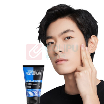 欧莱雅 L'OREAL 男士水能润泽双效洁面膏100ML*2支(不含赠品) 水能润泽