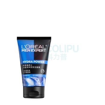 欧莱雅 L'OREAL 男士水能润泽双效洁面膏100ML*2支(不含赠品) 水能润泽