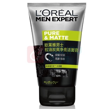 欧莱雅 L'OREAL 男士洁面膏 (控油炭爽净亮) 100ml/瓶