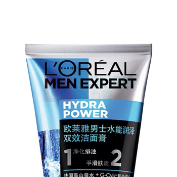 欧莱雅 L'OREAL 男士双效洁面膏 水能润泽 100ml/瓶