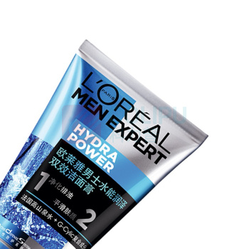 欧莱雅 L'OREAL 男士双效洁面膏 水能润泽 100ml/瓶