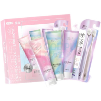 舒客 Saky 牙膏牙刷3+2流光溢彩护齿礼盒家庭套装 SK0021 牙膏120g*3+牙刷*2