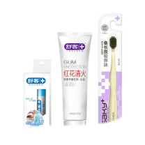 舒客 Saky 沁爽系列口腔护理套 ZHS-HH21 【舒客红花清火牙膏120克*1 舒客宽头密炭沁爽牙刷单支装*1 舒客商务型口腔清新喷雾18ml*1】