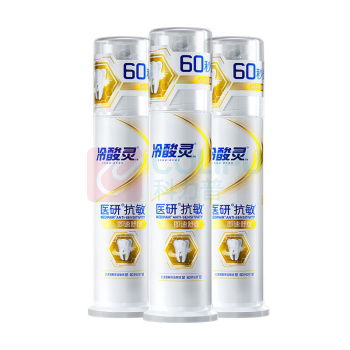 冷酸灵 医研抗敏牙膏(天然薄荷) 120克*3 (白色) 新疆、西藏、内蒙古运费另加