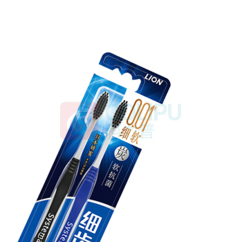 狮王 Lion 细齿洁炭能量牙刷 / 2支/卡 48卡/箱 (新老包装随机发货)