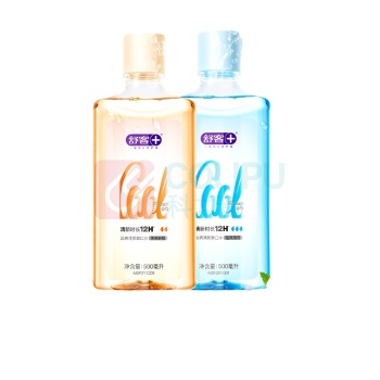 舒客 Saky 专研抑菌漱口水 500ML (天然鲜橙+清凉薄荷)*2瓶 (不同包装随机)