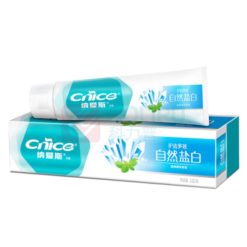 纳爱斯 自然盐白牙膏 白盐薄荷香型 200g/支 48支/箱 新老包装交替发货