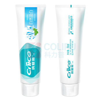 纳爱斯 自然盐白牙膏 白盐薄荷香型 200g/支 48支/箱 新老包装交替发货