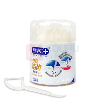 舒客 Saky 专效口腔护理专业洁齿棉线牙线棒 50支/盒 96盒/箱 (颜色随机发货)