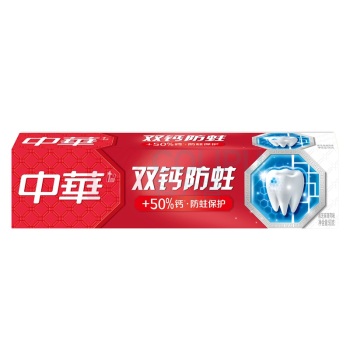 中华 ZHONG HUA 双钙防蛀牙膏 (薄荷味) 90g/支 72支/箱
