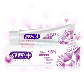 舒客 Saky 口腔清洁套装 SK0023  防蛀固齿140g(新旧款随机)+流光清新牙膏(韶光薄荷)120g