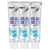 冷酸灵 牙膏 晶盐爽白竖式 130克*3支