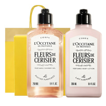 欧舒丹 L'OCCITANE 沐浴润肤套装新版 甜蜜樱花香 沐浴露250ml+润肤露250ml -新版