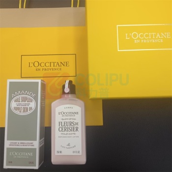 欧舒丹 L'OCCITANE 礼盒套装 美肤油身体乳 甜扁桃美肤油100ml+樱花润肤乳250ml 配礼盒礼袋