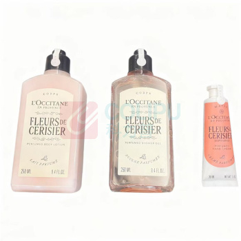 欧舒丹 L'OCCITANE 套装礼盒 全新甜蜜樱花 沐浴露250ML+润肤乳250ml+护手霜30ml 配礼盒礼袋