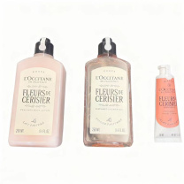 欧舒丹 L'OCCITANE 套装礼盒 全新甜蜜樱花 沐浴露250ML+润肤乳250ml+护手霜30ml 配礼盒礼袋