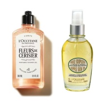 欧舒丹 L'OCCITANE 套装礼盒 身体护理 美肤油100ml+樱花沐浴露250ml 配礼盒礼袋