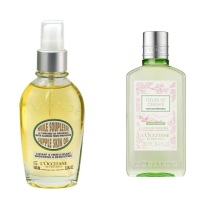 欧舒丹 L'OCCITANE 套装礼盒 身体护肤 甜扁桃美肤油100ml+青提沐浴啫喱250ml 配礼盒礼袋