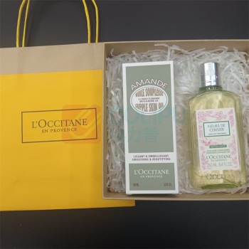 欧舒丹 L'OCCITANE 套装礼盒 身体护肤 甜扁桃美肤油100ml+青提沐浴啫喱250ml 配礼盒礼袋