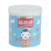 福棒棒 圆桶装木棒棉签 46388 200根/盒 (白色) 27盒/箱