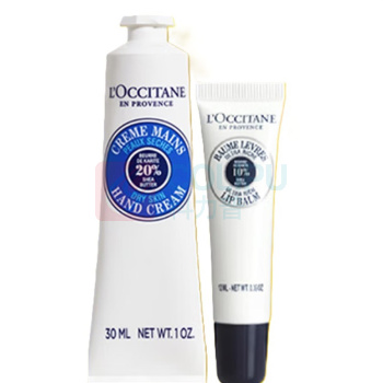欧舒丹 L'OCCITANE 套装 护手霜唇膏 乳木果手霜30ml+润唇12ml