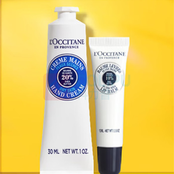欧舒丹 L'OCCITANE 套装 护手霜唇膏 乳木果手霜30ml+润唇12ml