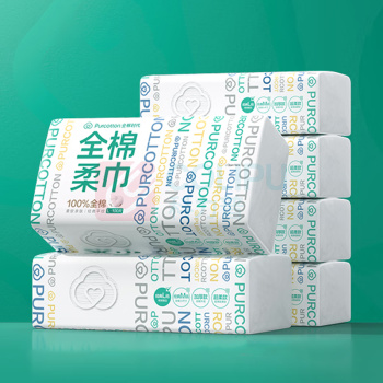 全棉时代 洗脸巾抽纸100%棉柔巾一次性毛巾 100抽*6包 20*20CM