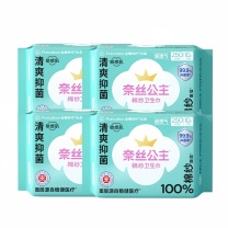 全棉时代 PURCOTTON 奈丝公主100%棉纱系列抑菌卫生巾 250MM,10片/包*4包 (802-DKH-00010)