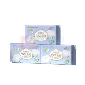 全棉时代 PURCOTTON 奈丝公主超净吸系列亲肤超薄加长夜用 360mm*5片/包 48包/箱