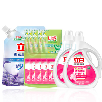 立白 多姿多彩组合 1.018kgg*2+110g*5+80g*5+1L 立白全效馨香洗衣液1.018kg*2 立白全效馨香洗衣液110g袋*5 立白薰衣草柔顺剂1L 立白除菌净护洗衣凝珠80g(10颗)*5