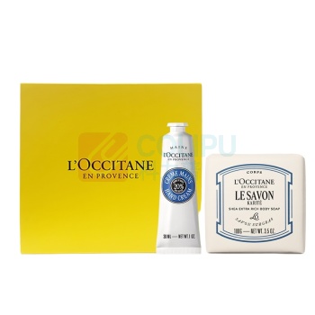 欧舒丹 L'OCCITANE 手霜皂套装 乳木果手霜30ml+牛奶洁肤皂100g